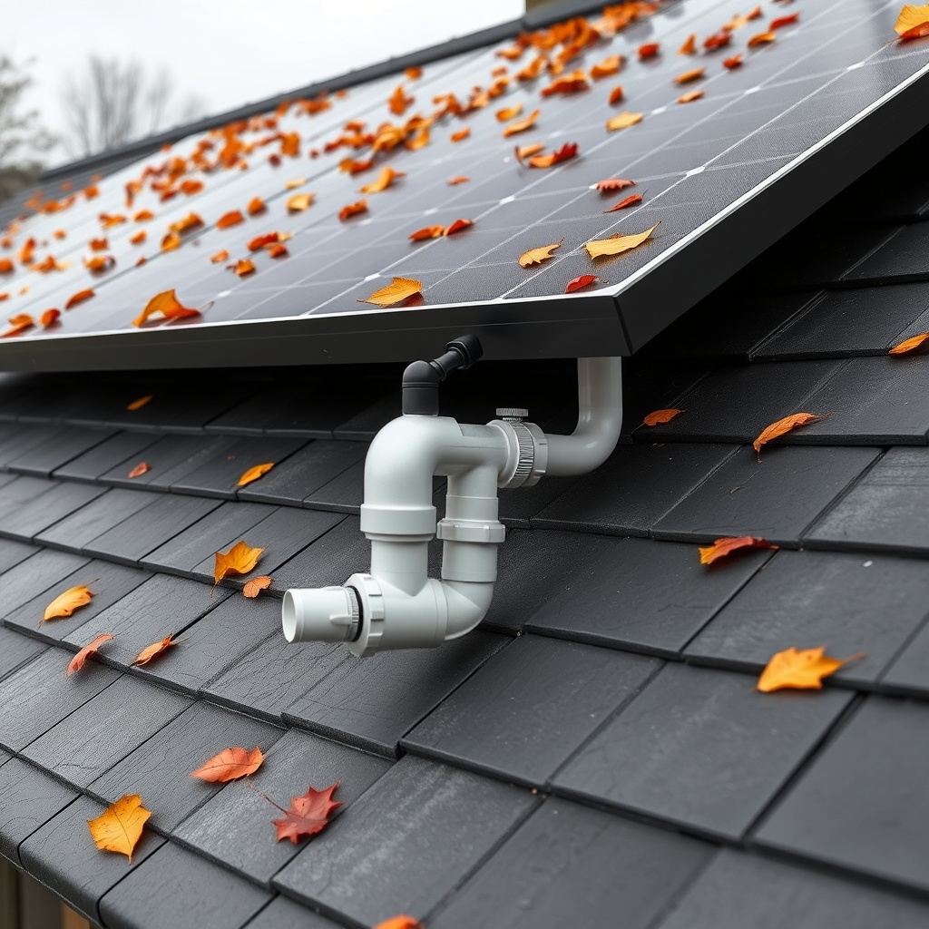 A clean photorealistic photo of a Heliocol HC-50 panel array on a slate roof