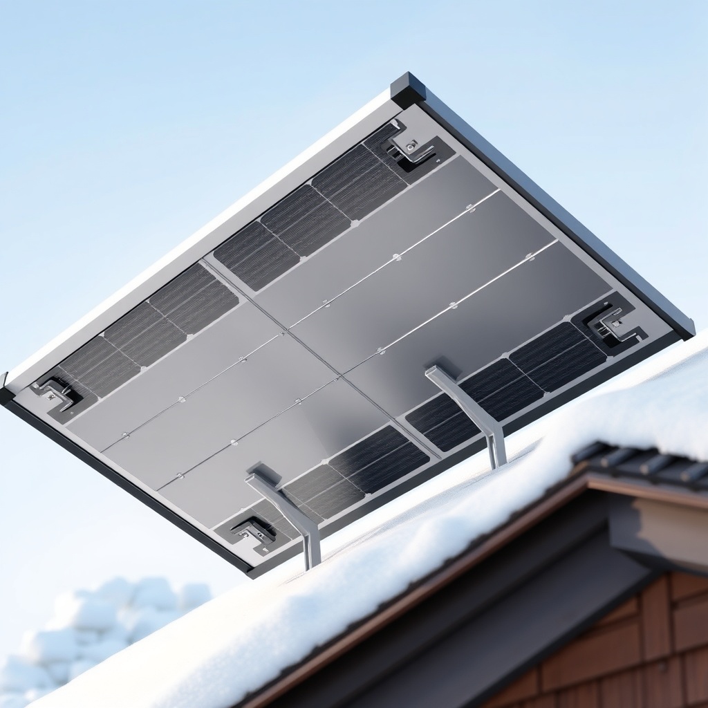 <clean photorealistic photo/illustration showing the underside of a Fafco Solar Bear panel