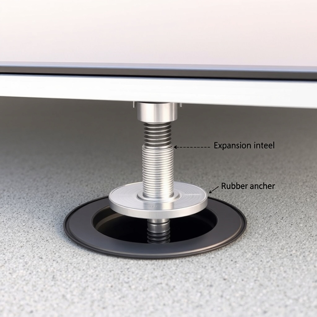 A close-up photo of a through-bolt bracket for a Heliocol HC-50 panel mounted on a flat co