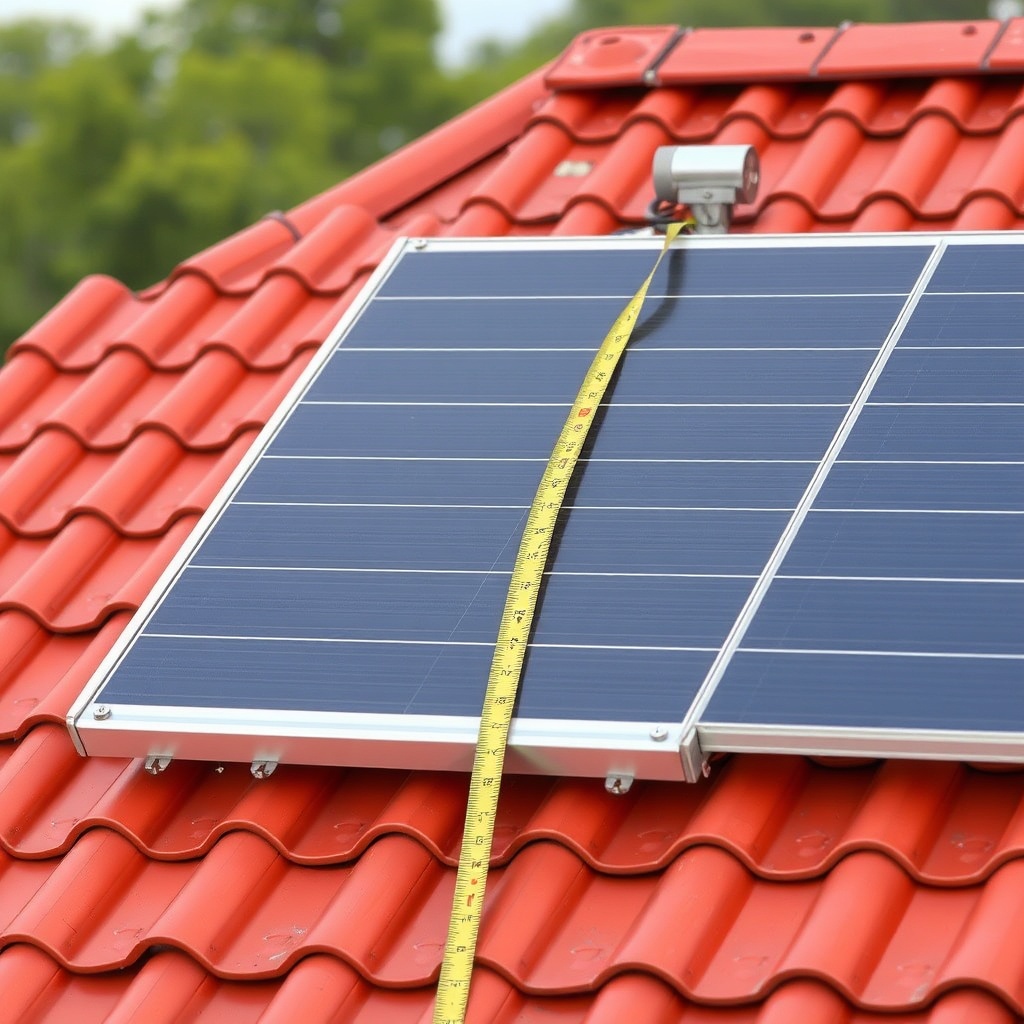 A clean photorealistic photo of a single Heliocol HC-65 panel mounted on a red-tile roof