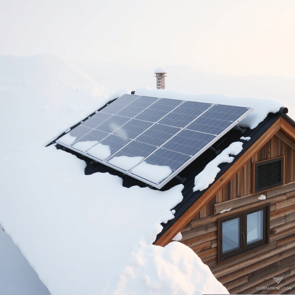 <clean photorealistic photo of Heliocol HC-65 panels mounted on a steep pitched roof with