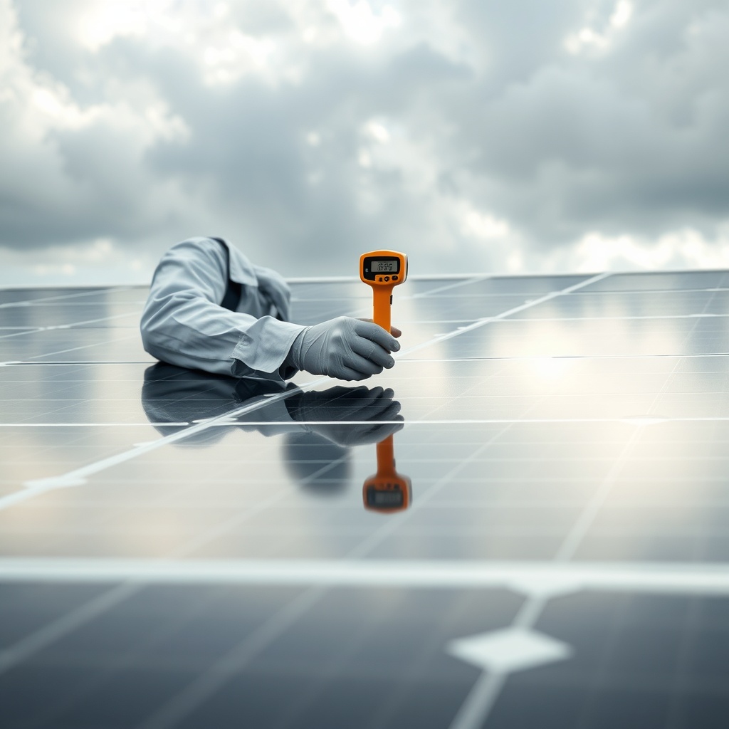 <clean photorealistic photo/illustration of a close-up of a SolarPoolPro panel showing a t